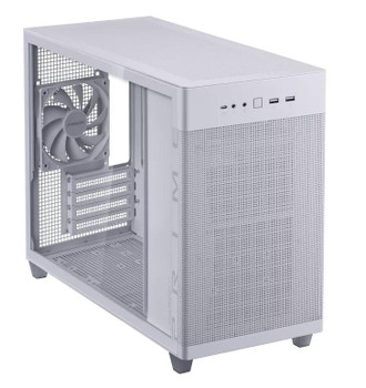  ASUS Prime AP201 Tempered Glass White MicroATX Case, Tool-free Side Panels, ATX PSUs Up To 180mm, 360mm Coolers Support, Graphic Cards Up To 338mm 