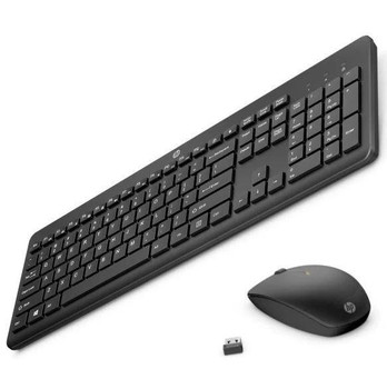 HP 235 Wireless Mouse & Keyboard Combo Reduced-sized keyboard and low-profile quiet keys Easy Cleaning Plug & Play for Notebook Desktop PC