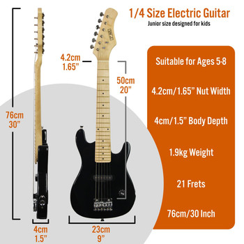  3rd Avenue Junior Electric Guitar Pack - Black 