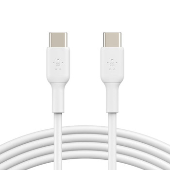  BELKIN BoostCharge USB-C to USB-C Cable (1m/3.3ft) - White (CAB003bt1MWH),60W,480Mbps,8K+ bend,Samsung Galaxy,iPad,MacBook,Google,OPPO,Nokia,2YR 