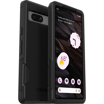  OTTERBOX Commuter Google Pixel 7a 5G (6.1') Case Black - (77-92271), Antimicrobial, DROP+ 3X Military Standard, Dual-Layer, Raised Edges, Port Covers 