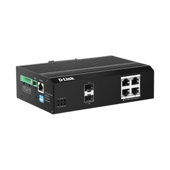  D-LINK 6-Port Gigabit Industrial Smart Managed PoE+ Switch with 4 PoE ports  2 SFP ports 