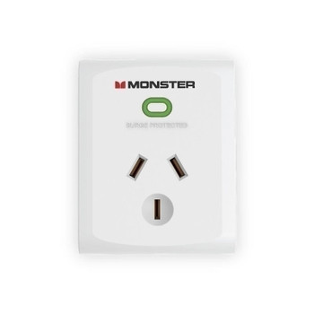  MONSTER Single Socket Surge Protector - White 