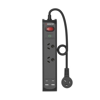  MONSTER Dual Socket Surge Protector Board with USB-C  USB-A Ports 