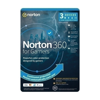  NORTON 360 Protection For Gamers - 1 User 3 Device 1 Year Sub 