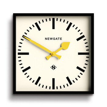  Newgate Number Five Wall Clock Black Yellow ow w Hands 