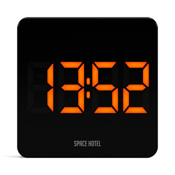  Newgate Space Hotel Orbatron Alarm Clock Black Case - Black Lens - Orange Led 