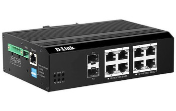 D-LINK 10-Port Gigabit Industrial Smart Managed PoE+ Switch with 4 PoE ports and 2 SFP ports 