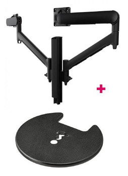 ATDEC Atdec AWMS-2-D40 Dual 690mm Dynamic Monitor Arms + 400mm Post / 8kg (17.6lb) Flat and Curved Screens + Grommet Clamp Desk Fixing, Black