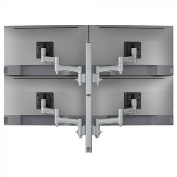 ATDEC Atdec AWMS-4-4675 Quad 460mm Monitor Arms on 750mm Post and Heavy-Duty F Clamp Desk Fixing, Silver