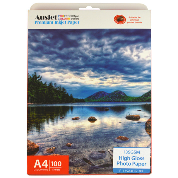 135gsm A4 High Gloss Photo Paper 100 Sheets