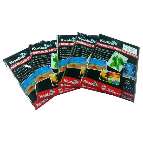260g 4R 4x6 RC Glossy Photo Paper 20 Sheets x 5 Pack