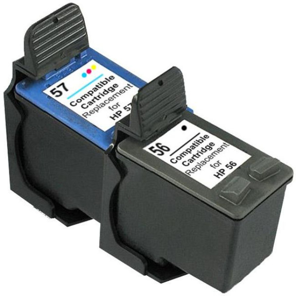 HP Compatible 56 Remanufactured Inkjet Cartridge Set 1 2 Cartridges