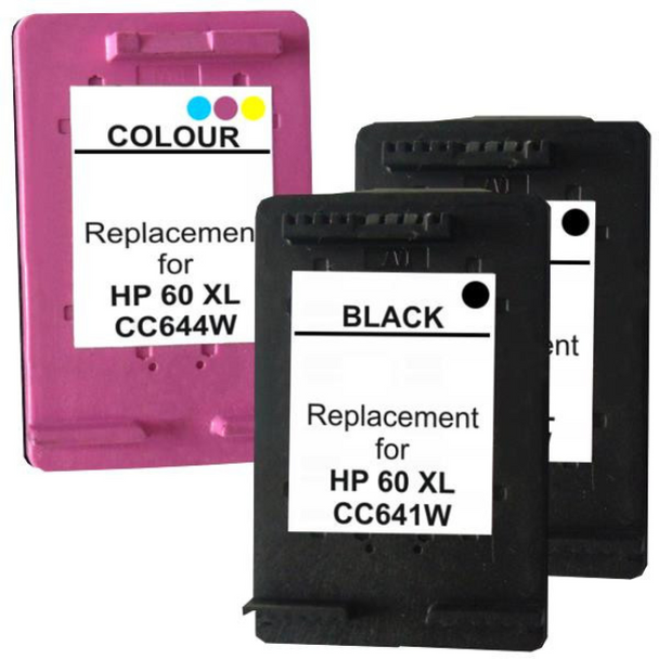 HP Compatible 60XL Remanufactured Inkjet Cartridge Set 2 3 Cartridges