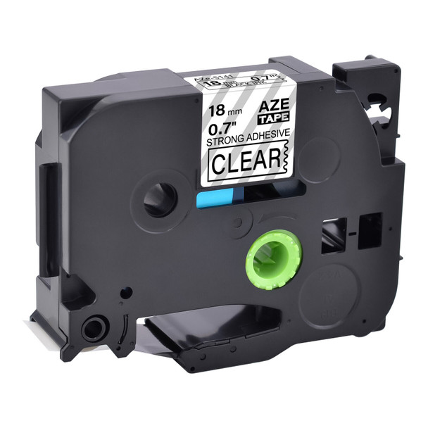 Premium Generic Label Cassette - Black on Clear 18mm Replacement for Part Number : TZ-S141,TZe-S141