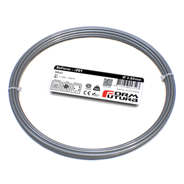 Glass feel recycled PETG Filament ReForm - rPET 2.85mm 50 gram Grey Recycled 3D Printer Filament - 285RPET-GREY-0050 shop at AUSTiC 3D Shop