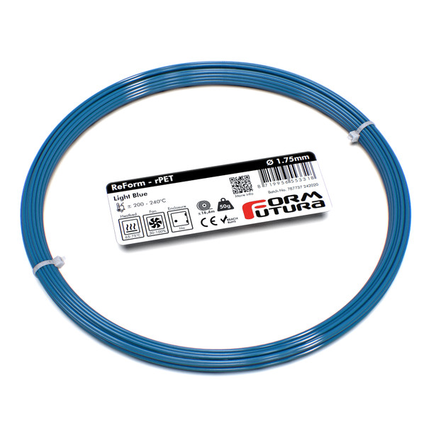 Glass feel recycled PETG Filament ReForm - rPET 1.75mm 50 gram Light Blue 3D Printer Filament - 175RPET-LIBL-0050 shop at AUSTiC 3D Shop