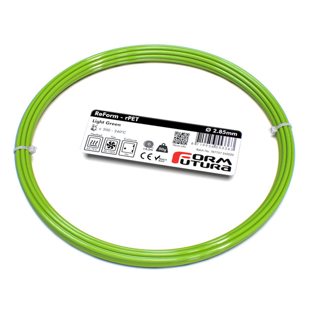 Glass feel recycled PETG Filament ReForm - rPET 2.85mm 50 gram Light Green 3D Printer Filament - 285RPET-LIGR-0050 shop at AUSTiC 3D Shop