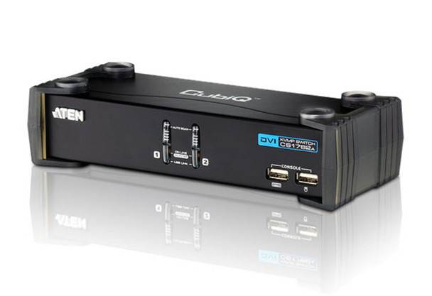 Aten 2 Port USB DVI KVMP Switch with Audio and USB 2.0 Hub - Cables Included - L-KVA-CS-1762A at AUSTiC 3D Shop