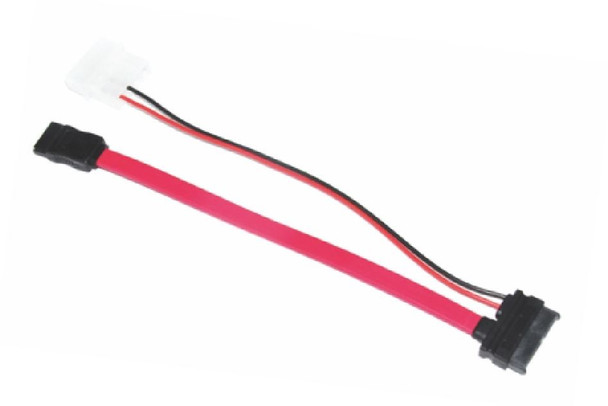 ASTROTEK Slim SATA Cable 50cm + 10cm 6 pins + 7 pins to 4 pins + 7 pins Red Colour - L-CBAT-SATA-SLIM shop at AUSTiC 3D Shop