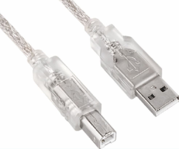 ASTROTEK USB 2.0 Printer Cable 5m - Type A Male to Type B Male Transparent Colour CBUSBAB5M