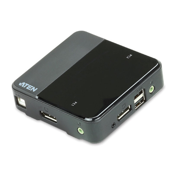 ATEN 2 Port USB 2.0 DisplayPort 4K KVM Switch 4096  2160 @ 60 Hz, DP 1.2 2 DisplayPort Cables, 2 USB Cables Audio Cables