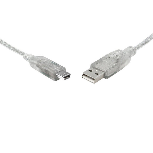 8WARE USB 2.0 Cable 1m A to Mini-USB B Male to Male Transparent - L-CB8W-UC-2001ABN at AUSTiC 3D Shop