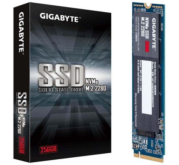 GIGABYTE M.2 PCIe NVMe SSD 256GB V2 1700/1100 MB/s 180K/250K IOPS 2280 80mm 1.5M hrs MTBF HMB TRIM & S.M.A.R.T Solid State Drive s