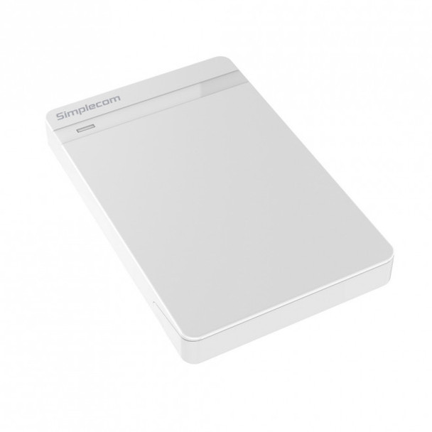 SIMPLECOM SE203 Tool Free 2.5' SATA HDD SSD to USB 3.0 Hard Drive Enclosure - White Enclosure