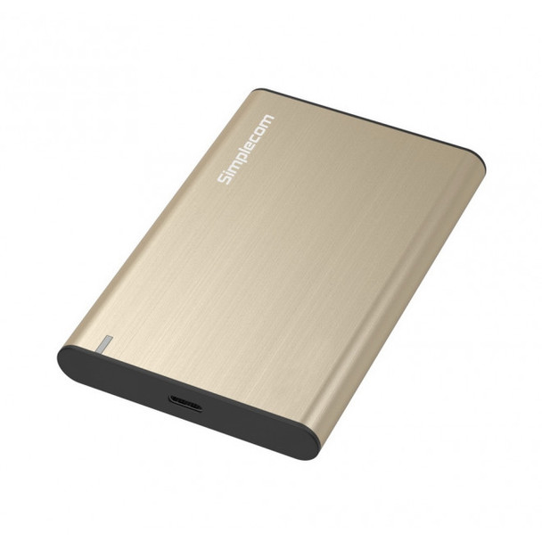 SIMPLECOM SE221 Aluminium 2.5'' SATA HDD/SSD to USB 3.1 Enclosure Gold