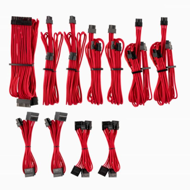CORSAIR Corsair PSU - RED Premium Individually Sleeved DC Cable Pro Kit, Type 4 Generation 4 - L-PSCP-8920223 shop at AUSTiC 3D Shop