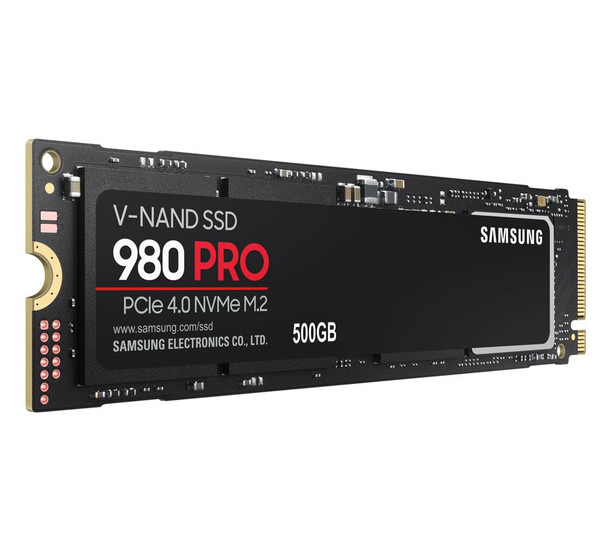 SAMSUNG 980 Pro 500GB NVMe SSD 6900MB/s 5000MB/s R/W 1000K/1000K IOPS 300TBW 1.5M Hrs MTBF M.2 2280 PCIe 4.0 Gen4 3-bit MLC V-NAND s
