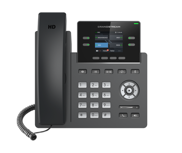 GRANDSTREAM GRP2612W 4 Line IP Phone, 2 SIP Accounts, 320x240 Colour Screen, HD Audio, Inbuilt WiFi, Powerable Via POE