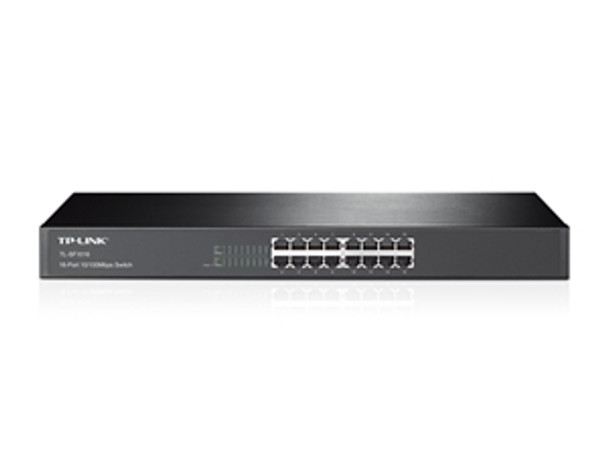 TP-LINK TL-SF1016 16-Port 10/100Mbps Rackmount Switch MAC MDI/MDIX Steel Case