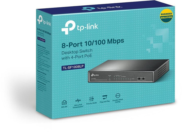 TP-LINK TL-SF1008LP 8-Port 10/100Mbps Desktop Switch with 4-Port PoE