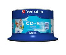VERBATIM CD-R 700MB 50Pk White InkJet 52x
