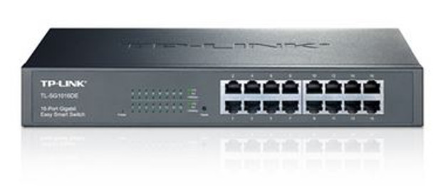 TP-Link TL-SG1016DE 16-Port Gigabit Easy Smart Switch network monitoring, traffic prioritization and VLAN features Web-based user interface