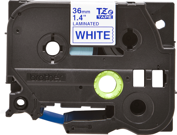 Genuine Brother TZe-263 Labelling Tape Cassette – Blue on White, 36mm wide, 8m long. Compatible with a wide range of Brother’s P-touch printers.