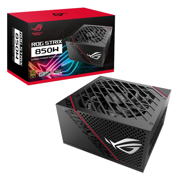 ASUS ROG-STRIX-850G 850W 80 PLUS Gold Fully Modular PSU, ROG Heatsinks, Axial-tech Fan Design, Dual Ball Fan Bearings, 0dB Technology