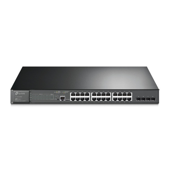 TP-LINK TL-SG3428MP JetStream 28-Port Gigabit L2 Managed Switch with 24-Port PoE+ 384 W PoE Budget: 24× 802.3at/af-compliant PoE+ ports,Static Routing