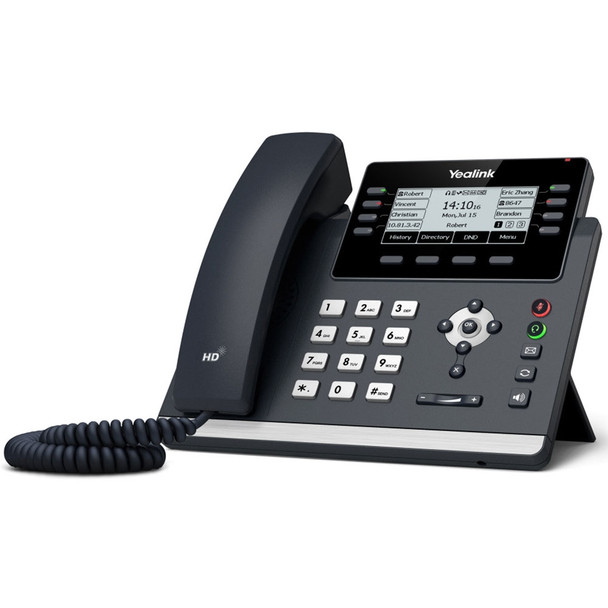 YEALINK T43U 12 Line IP phone, 3.7' 360x160 pixel Graphical LCD with backlight, Dual USB Ports, POE Support, Wall Mountable, ( T42S )