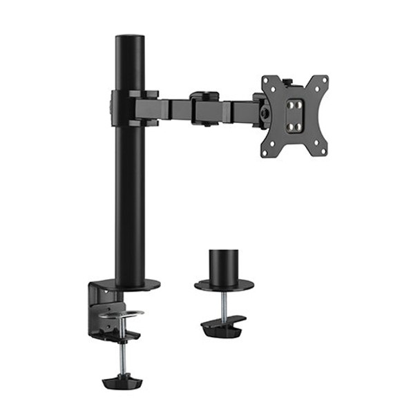 BRATECK Single Monitor Affordable Steel Articulating Monitor Arm Fit Most 17'-32' Monitor Up to 9kg per screen VESA 75x75/100x100