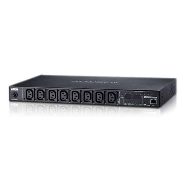 ATEN 8-Port 16A Eco Power Distribution Unit - PDU over IP, 8x C13 AC Outlets, Control and Monitor Power Status (PE6208G)