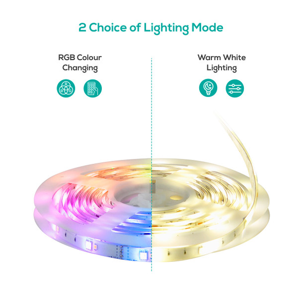 MBEAT activiva 5m IP65 Smart RGB & Warm White LED Strip Lights