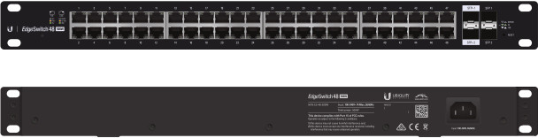 UBIQUITI EdgeSwitch 48 - 48-Port Managed PoE+ Gigabit Switch, 2 SFP and 2 SFP+, 500W Total Power Output - Supports PoE+ and 24v Passive