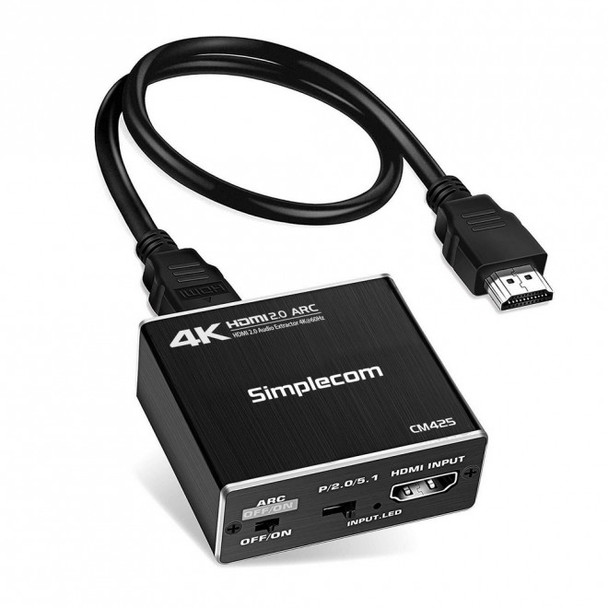 SIMPLECOM CM425 HDMI 2.0 Audio Extractor Optical SPDIF + 3.5mm Stereo with ARC 4K@60Hz - L-HXSI-CM425 shop at AUSTiC 3D Shop