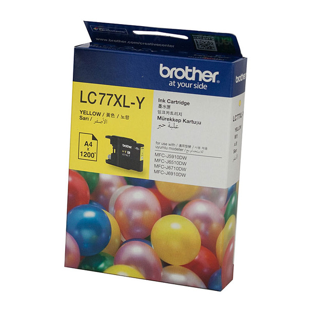 Brother LC-77XLY Yellow Super High Yield Ink Cartridge - MFC-J6510DW/J6710DW/J6910DW/J5910DW - up to 1200 pages