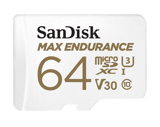 SANDISK 64GB MAX High Endurance microSDHC Card SQQVR 30,000 Hr Hrs UHS-I C10 U3 V30 100MB/s R, 40MB/s W SD adaptor 5Y - L-FMS-MSDHEM-064G shop at AUSTiC 3D Shop