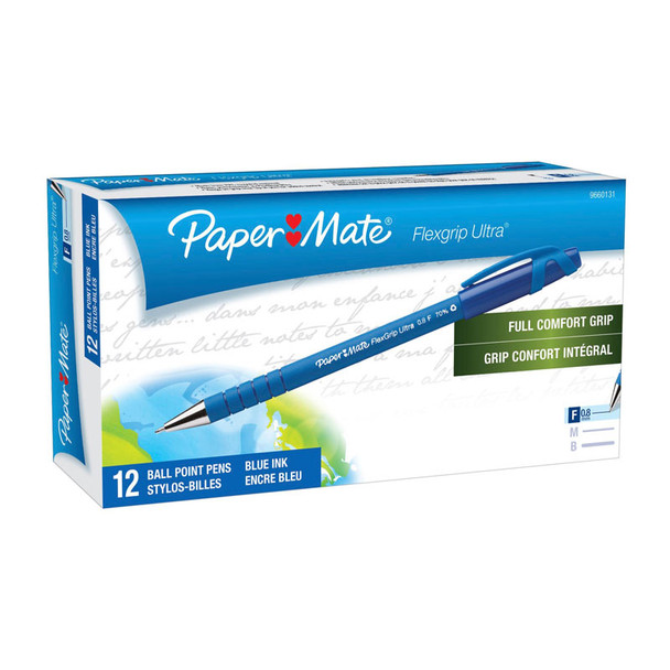 PAPER MATE Flex Grip BP 0.8mm Blu Bx12