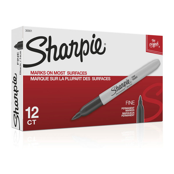 SHARPIE Perm Markr FP Blk Bx12